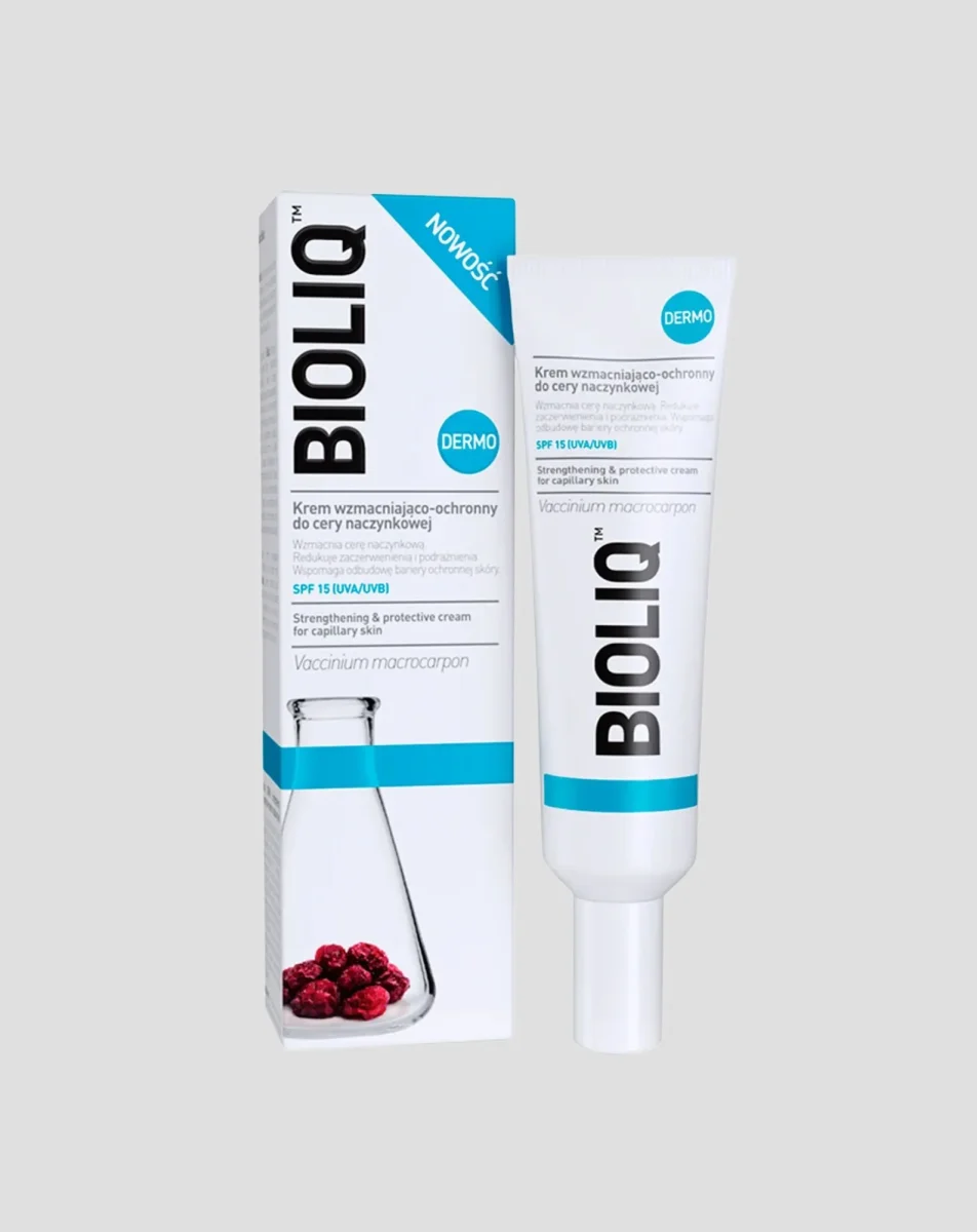 Vahvistava ja suojaava voide verisuoniperäiselle iholle SPF 15 Dermo Bioliq -suojavoiteella