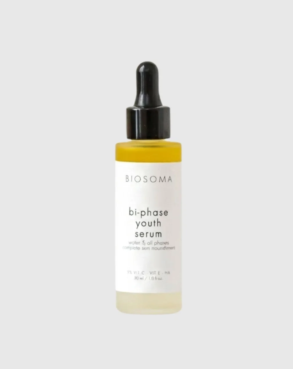Anti-aging bifaasinen kasvoseerumi, jossa on hyaluronihappoa ja luonnollisia öljyjä Biosoma