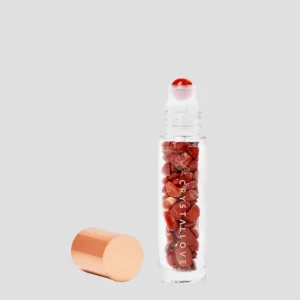 Öljypullo kristalleilla - jaspis punainen Crystallove