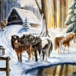 Joulukalenteri Winter Horses 52x38cm