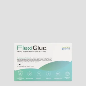 Ravintolisä nivelille, rustolle ja luustolle glukosamiinia ja frankinsensiuutetta sisältävä Gardenpharm FlexiGluc 30 kapselia