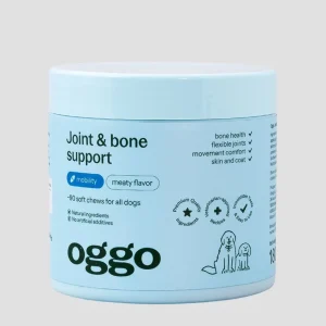 Ravintolisä nivelille ja luille suurikokoisille, aktiivisille, iäkkäämmille koirille Joint & Bone Support Oggo 180 g