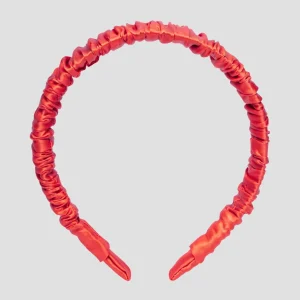 Silkki hiuspanta 100% luonnon silkkiä punainen Twisty
